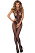 Seamless Opaque Tattoo Halter Neck Bodystocking